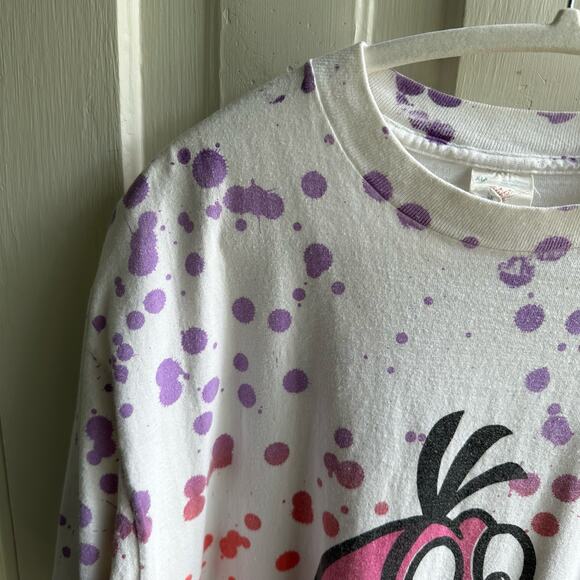 Vintage The Flintstones Dino Single Stitch Splatter Graphic Tee - Picture 5 of 7